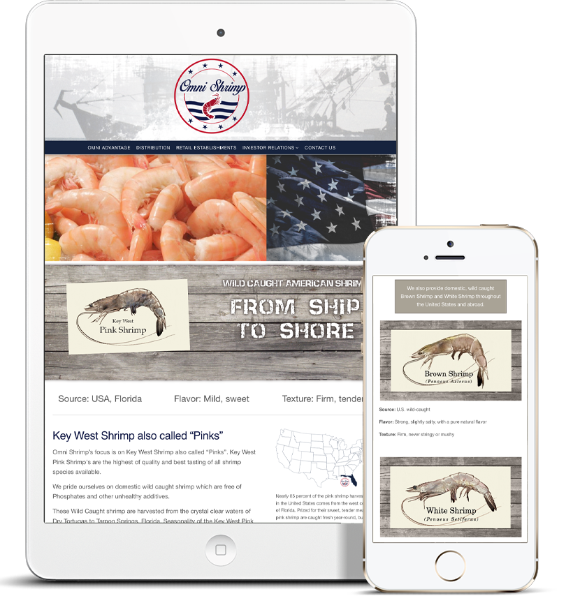 Website Design | Omni Shrimp | Motive Media & Marketing